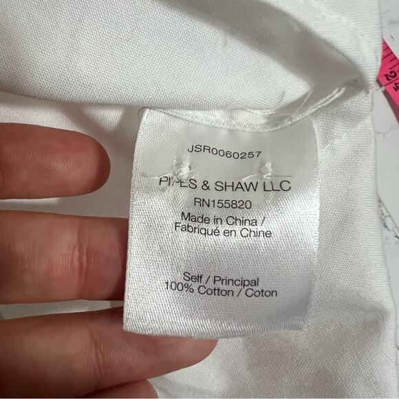 Veronica Beard long sleeve poplin top puff shoulder white Sz M - Picture 5 of 6